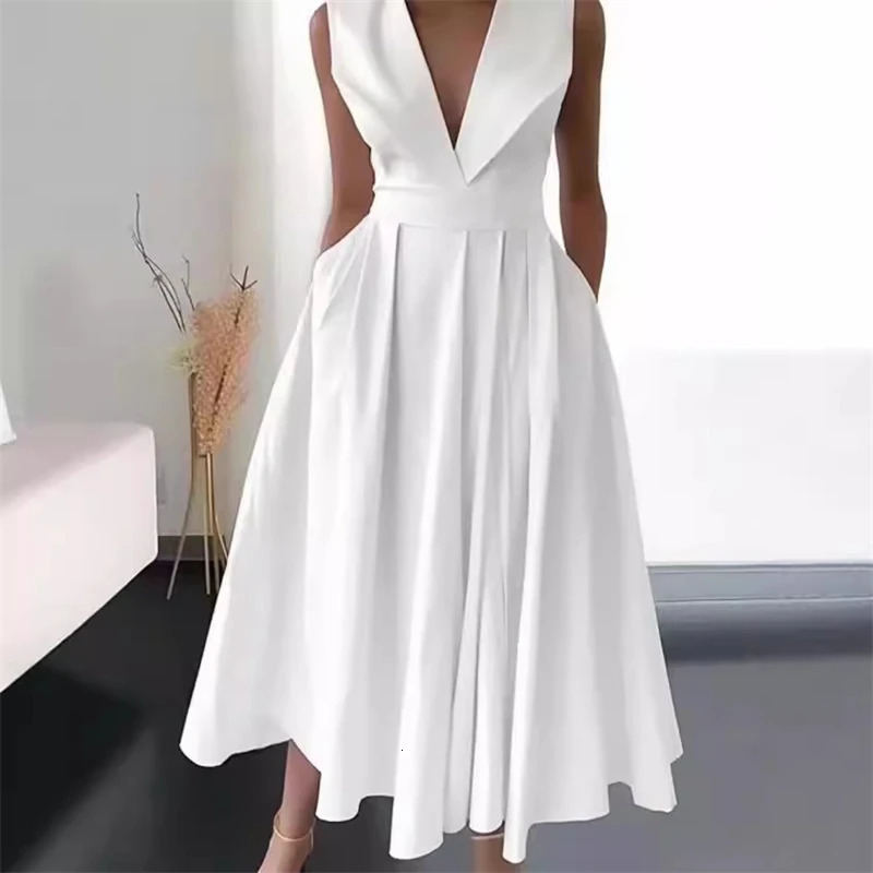 Womens Elegant Evening Cocktail Maxi Dresses High Waisted Deep V-Neck Sexy Dress For Woman Party Wedding Guest 260727BJ