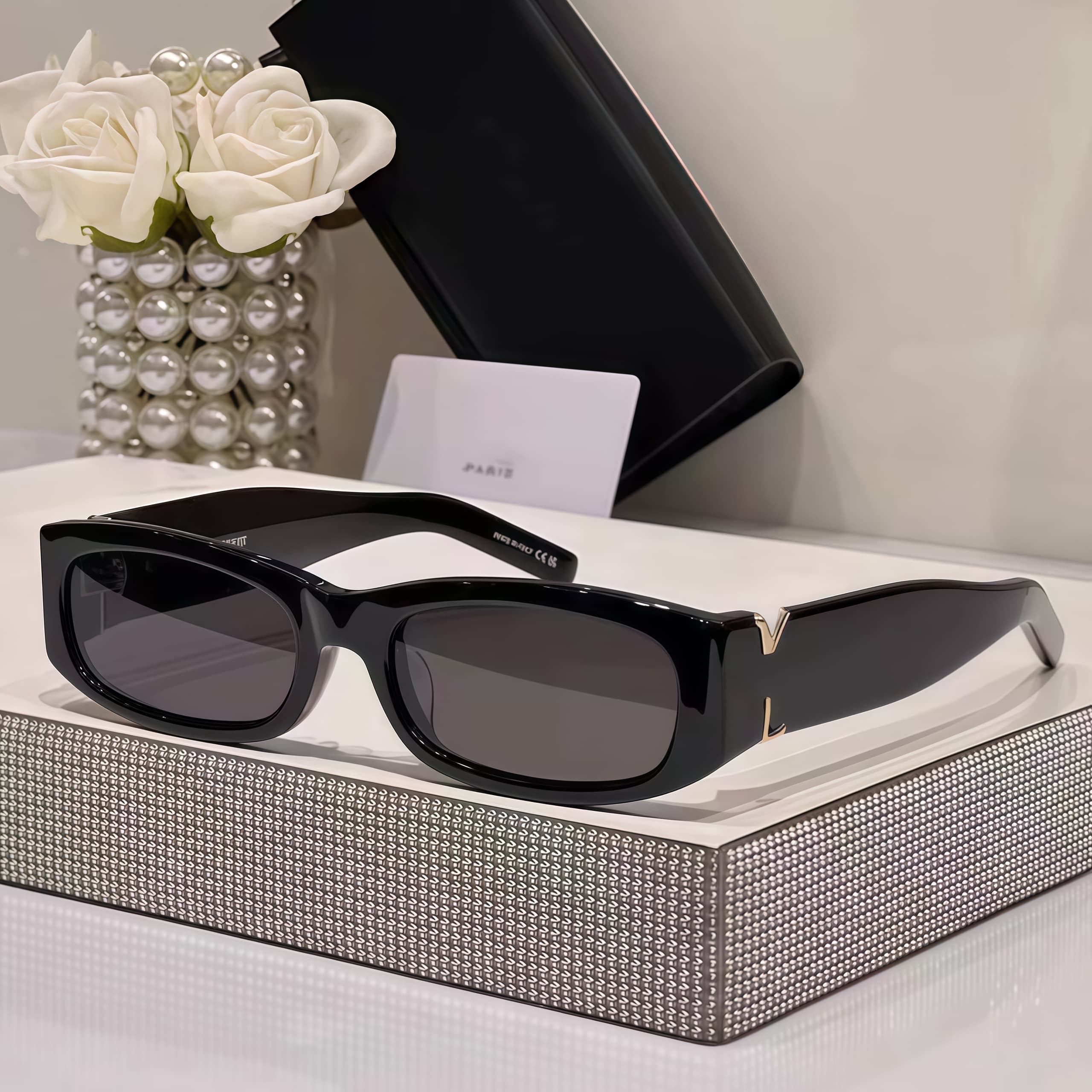 2026 luxury designer sunglasses for women men rectangle black frame Y letter glasses driving beach vacation UV400 fashion eyewear gift box L152