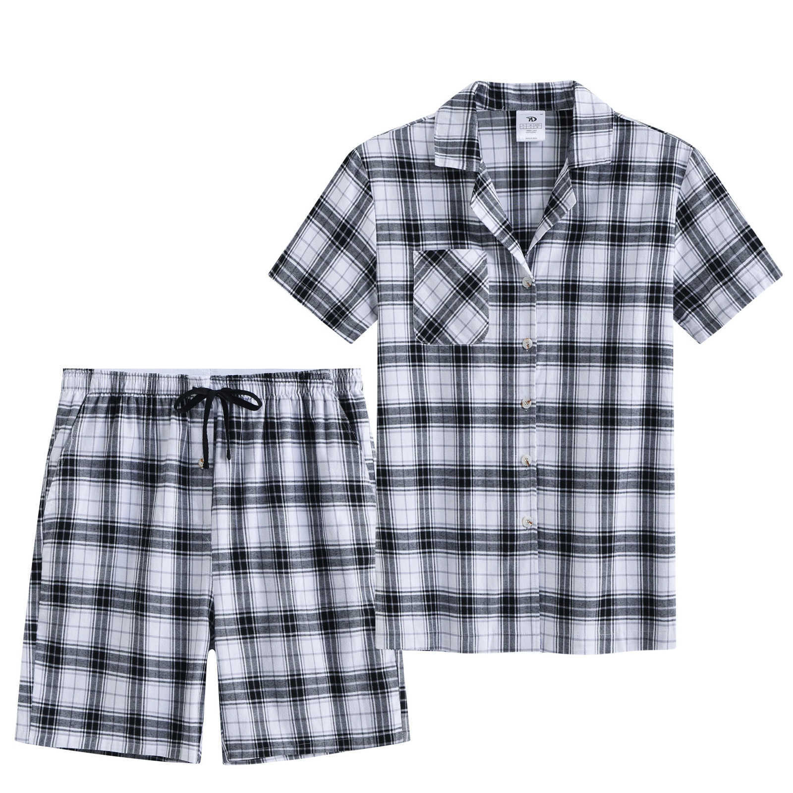 Summer Men Short Pajama Set 2Pcs 100 Cotton Breathable Crop Pajama Short Sets Bottoms Suit for Home Outdoor S260924QL5B