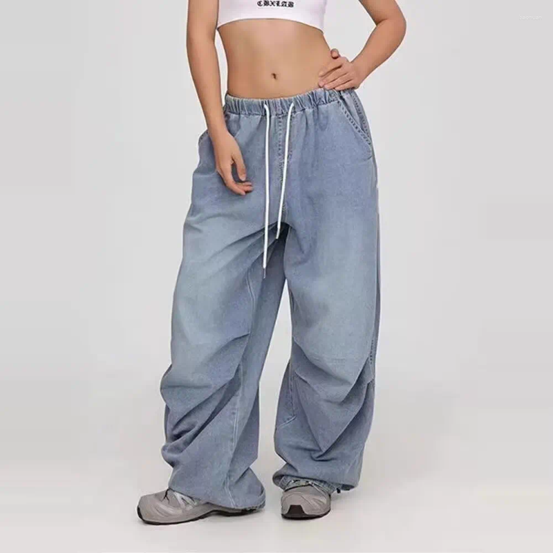 Jeans da donna Street Dance Trendy Blu Hip hop Retro Versatile Pantaloni da ballo americani Jazz Casual Donna Abbigliamento Donna Y2k 58