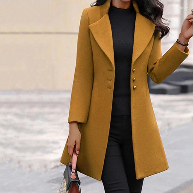 Women's Wool 2026 European And American Cross Border Autumn/Winter Item: Collar For Slimming Solid Color Woolen Coat 78