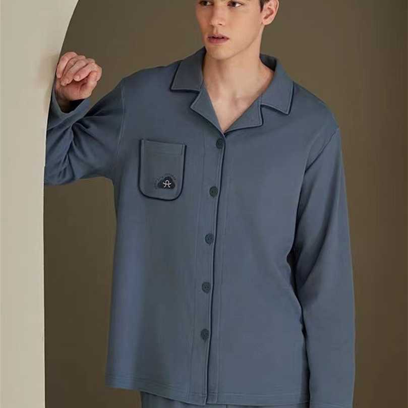 Mens Pajamas LongSlved Spring and Autumn Mens Thin Youth Loose Home Clothes TwoPiece S260924YH64