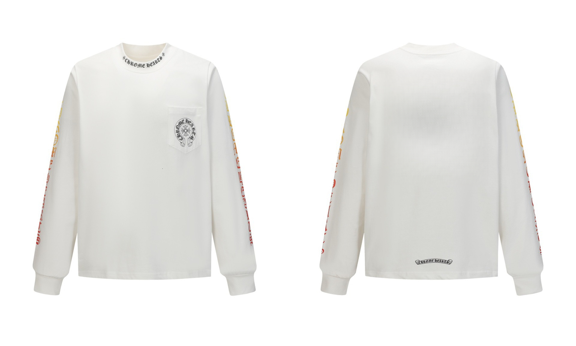 Chrome Long Sleeve Heartitys Designer Hoodie Made Of Pure Cotton High Quality Double Yarn Color Blocked Off Shoulder Sleeves Autumn Men's Long
