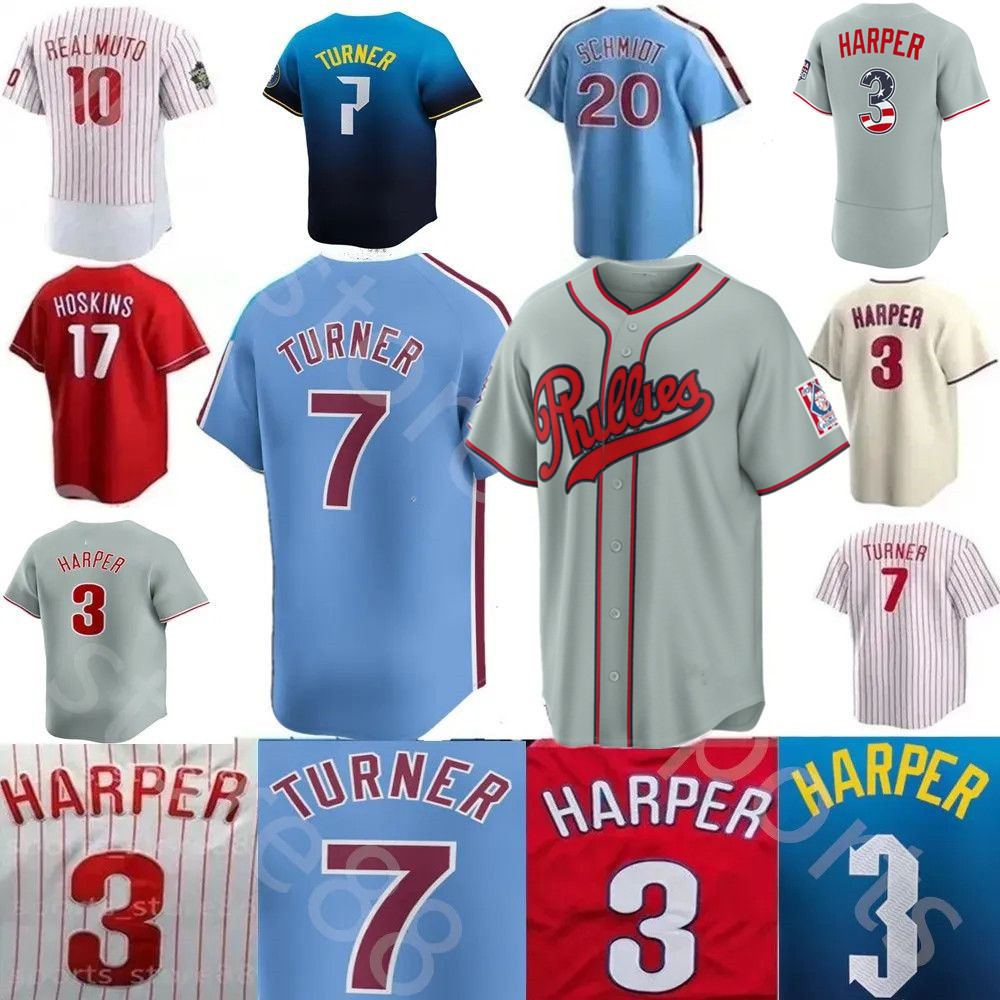 Custom S-4XL 3 Bryce Harpe Jersey Trea Turner Rhys Hoskins Men Women Youth any name Stott Bohm Castellanos jerseys Phillies stitched