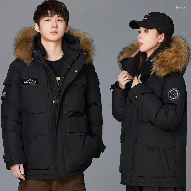 Men's Down Winter Mens Hooded Fur Collar Duck Coats High Quality Waterproof Fashion Parkas Male Casual Warm Jackets 5d
