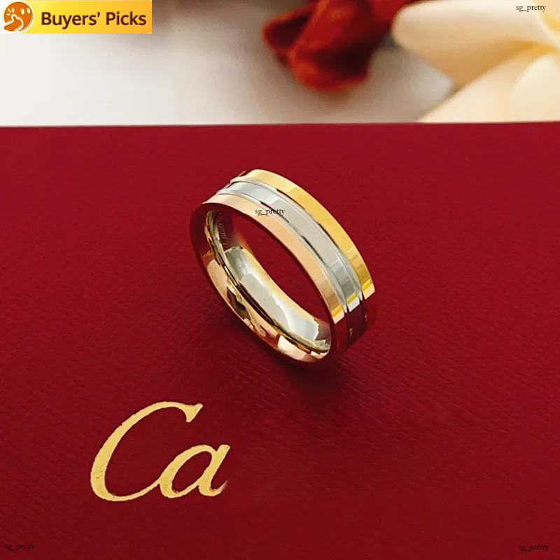 Bague de créateur trois anneaux larges pour hommes femmes couple unisexe bande de mariage minimaliste cadeau de bijoux de mode quotidien avec boî
