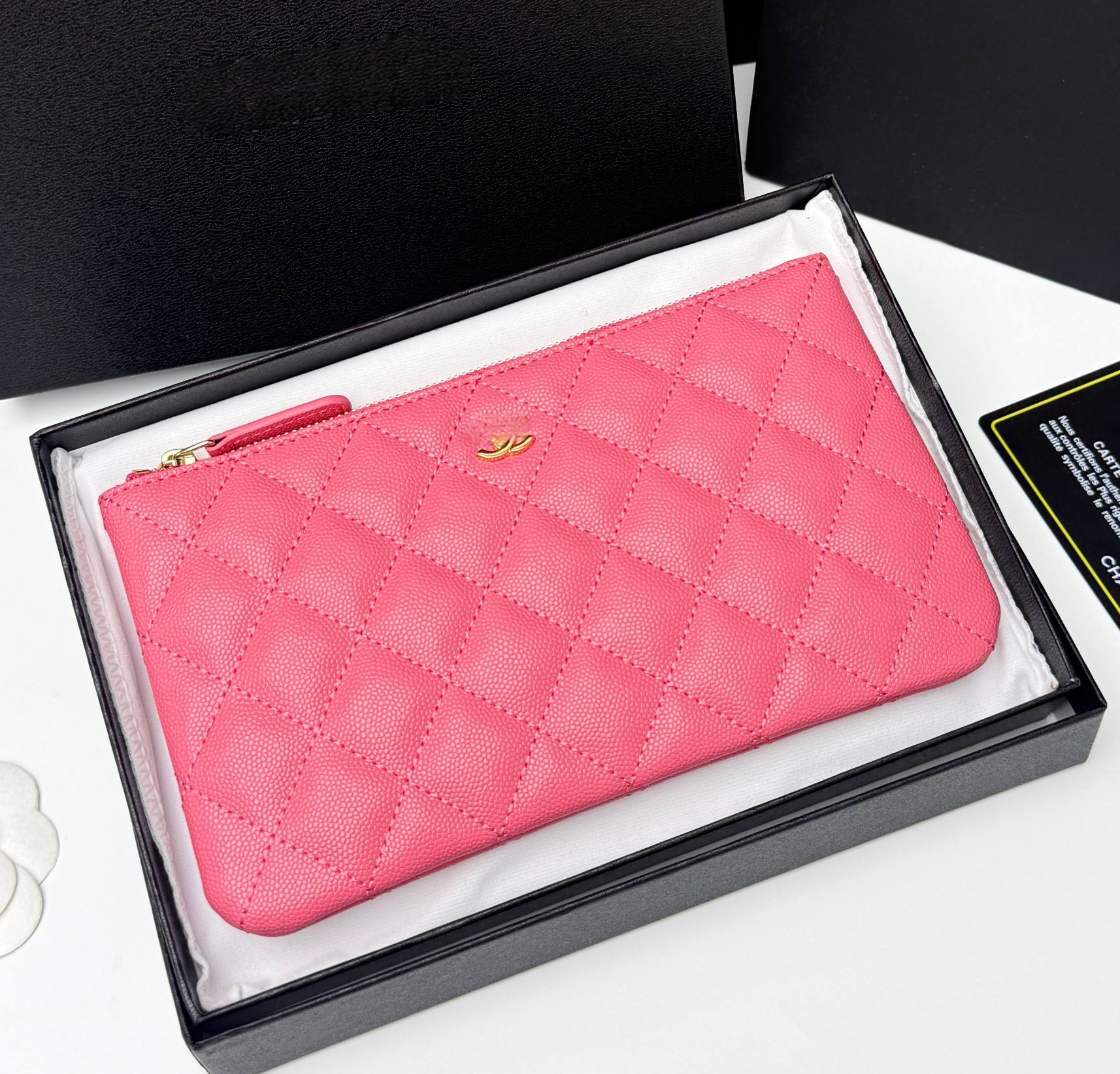 Classic Series Quilted Caviar Leather Women Long Zip Wallet Designer CC Bag Fashion Diamond Pattern Card Holder Purse 2026 Hot, Gold Silver Hardware