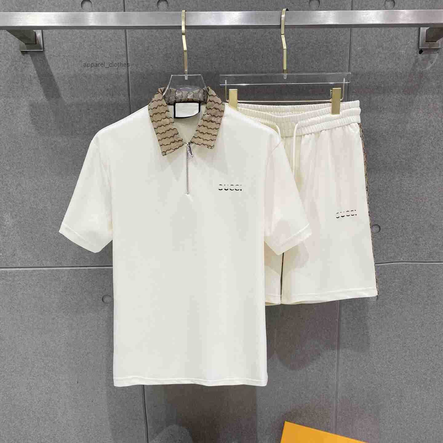Mens designer polo shirt mens polo shirt high-quality knitted material printed classic letter short sleeved shirt summer casual business set
