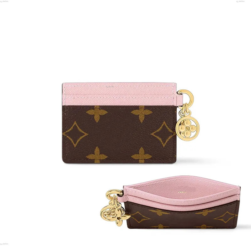 Porte-clés de créateur Porte-cartes de crédit Mini portefeuilles de haute qualité pour hommes et femmes Cuir Classiques de fleurs Porte-clés de c