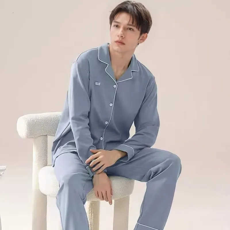 pajamas Cotton for men in spring and autumn long slved pants loose fitting mens home clothes can be worn out 260327 S260924L3GW