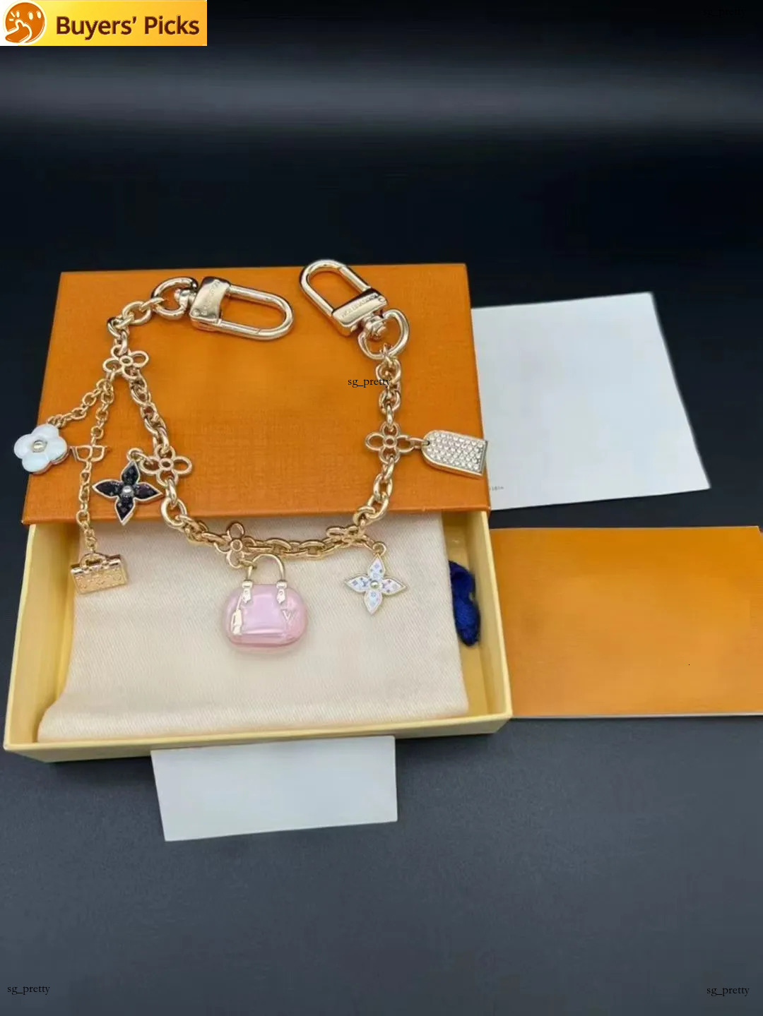 Charm resin Red Cherry Apple metal Maple Brass Key Chain Wallet Keychains Keyring Designer Keychain Luxury women Bag Charms with box