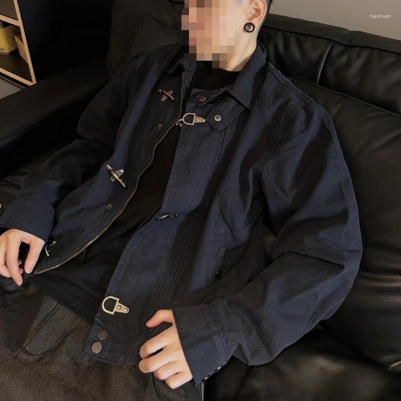 Men's Jackets 2026 Fashionable Men Women Korean Style Casual Loose Retro Jacket Aircraft Buckle Y2K Harajuku Gothic High Street 35