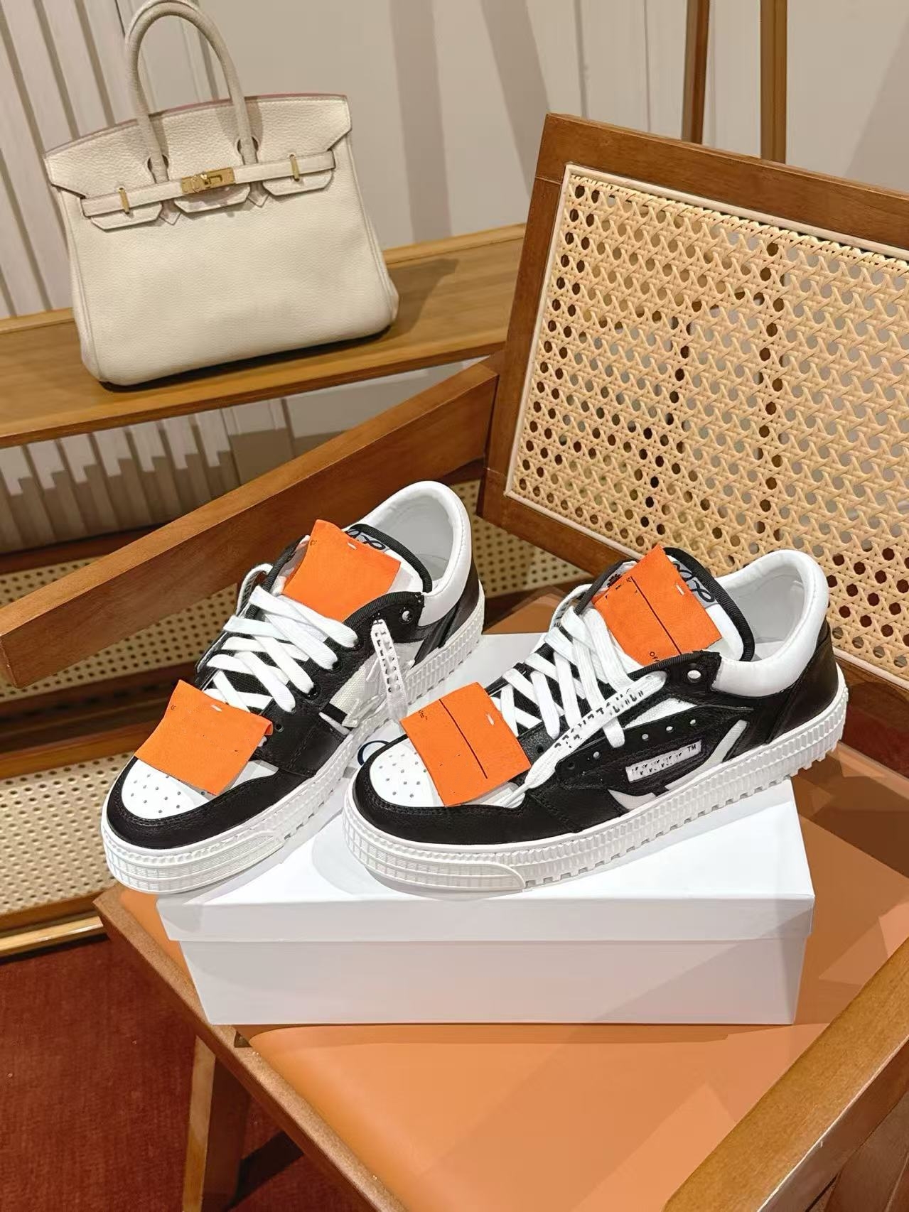 Luxury Men Low-top 3.0 Off Court Sneakers Shoes Grained Leather & Canvas Skateboarding Daily Brand Outdoor Platform Trainers EU35-46
