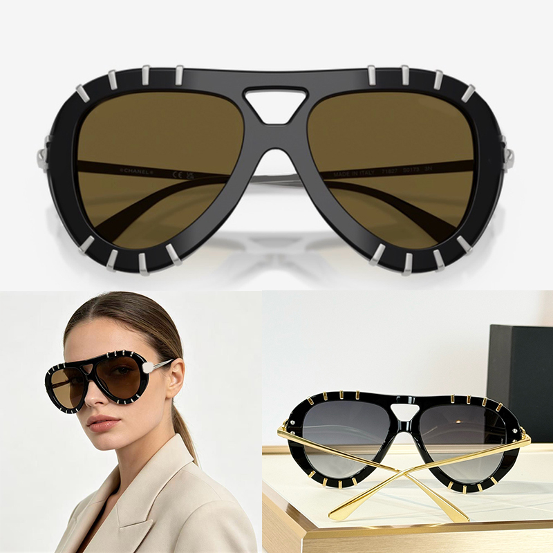 CH9207 Designer Fashion Retro Pilot Sunglasses New Luxury Womens and Mens Cyberpunk Glasses Summer y2k Sunscreen UV Goggles Sports Running Cycling