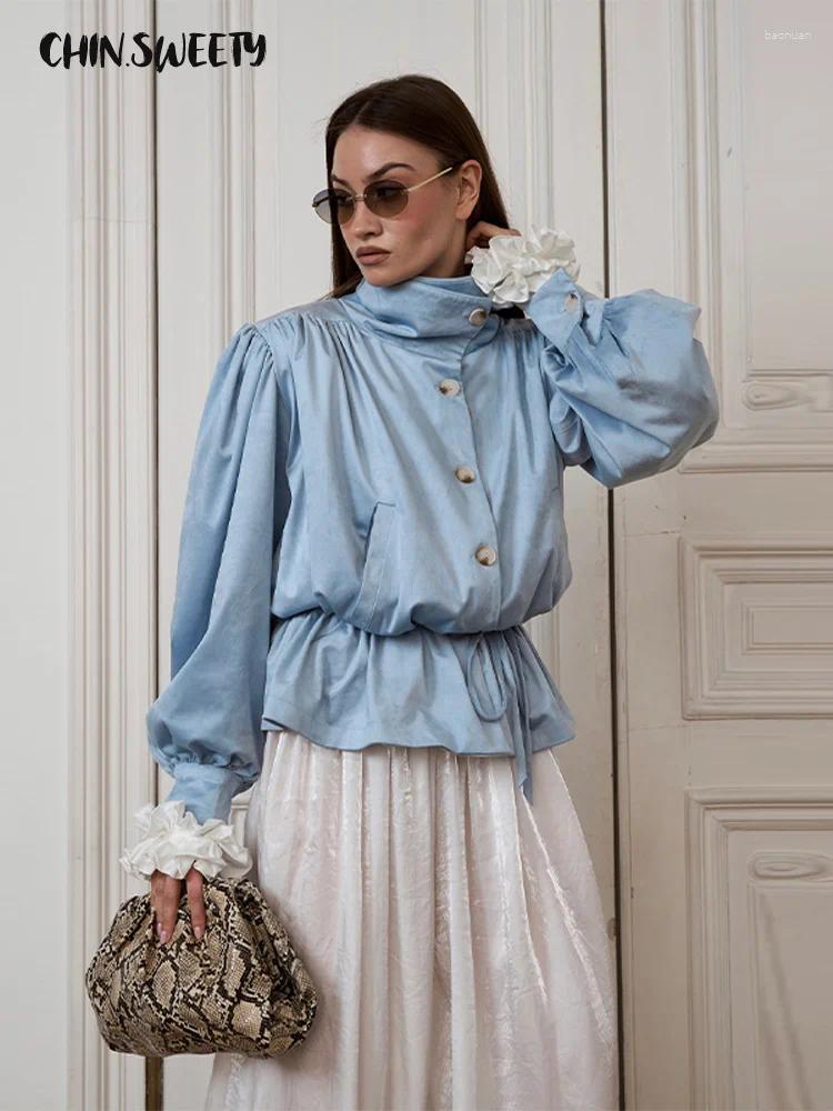 Women's Trench Coats Casual Suede Coat Stand Collar Long Sleeve Lace Up Pleated Lady 2026 Spring Fashion Female Street Outerwear 85