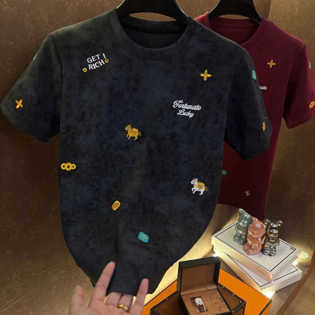 2026 New Designer Mens Short-sleeved T-shirt Short-sleeved Top Fashionable Brand Light Luxury Style High-end Texture Simple And Casual Loose-fitting
