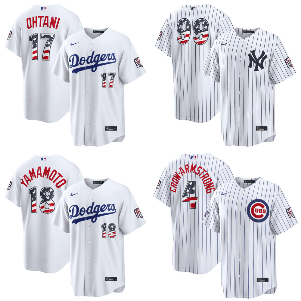 White USA 250 Fourth of July Home Replica Jersey, Custom Stitched, S-6XL Plus Size Patriotic 4th of July Fan Jersey