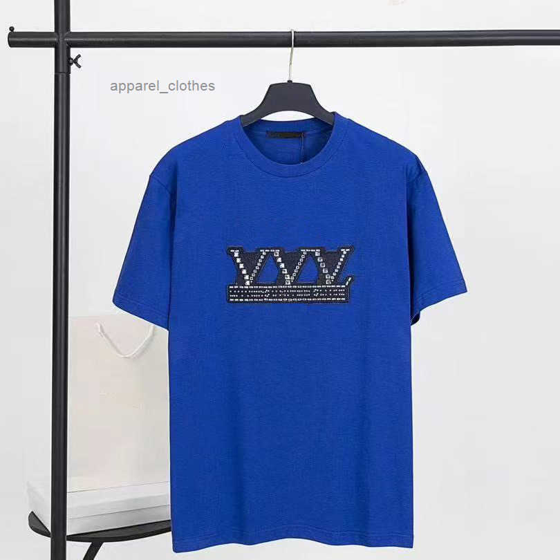 High quality designer shirts mens t shirts fashionable letter rhinestone embroidery craftsmanship mens polo shirts 100 cotton summer short sleeved t