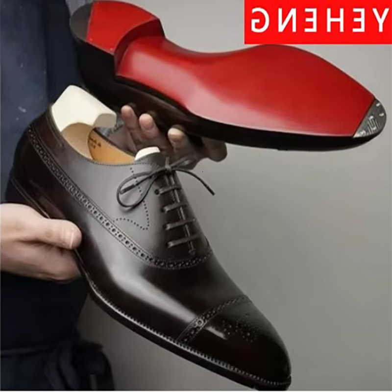 Shoes Mens Formal Red Sole Fashion Business Casual Party Banquet Daily Retro Carved Lace-up Brogue Dress Wedding Shoes Size 48T260729
