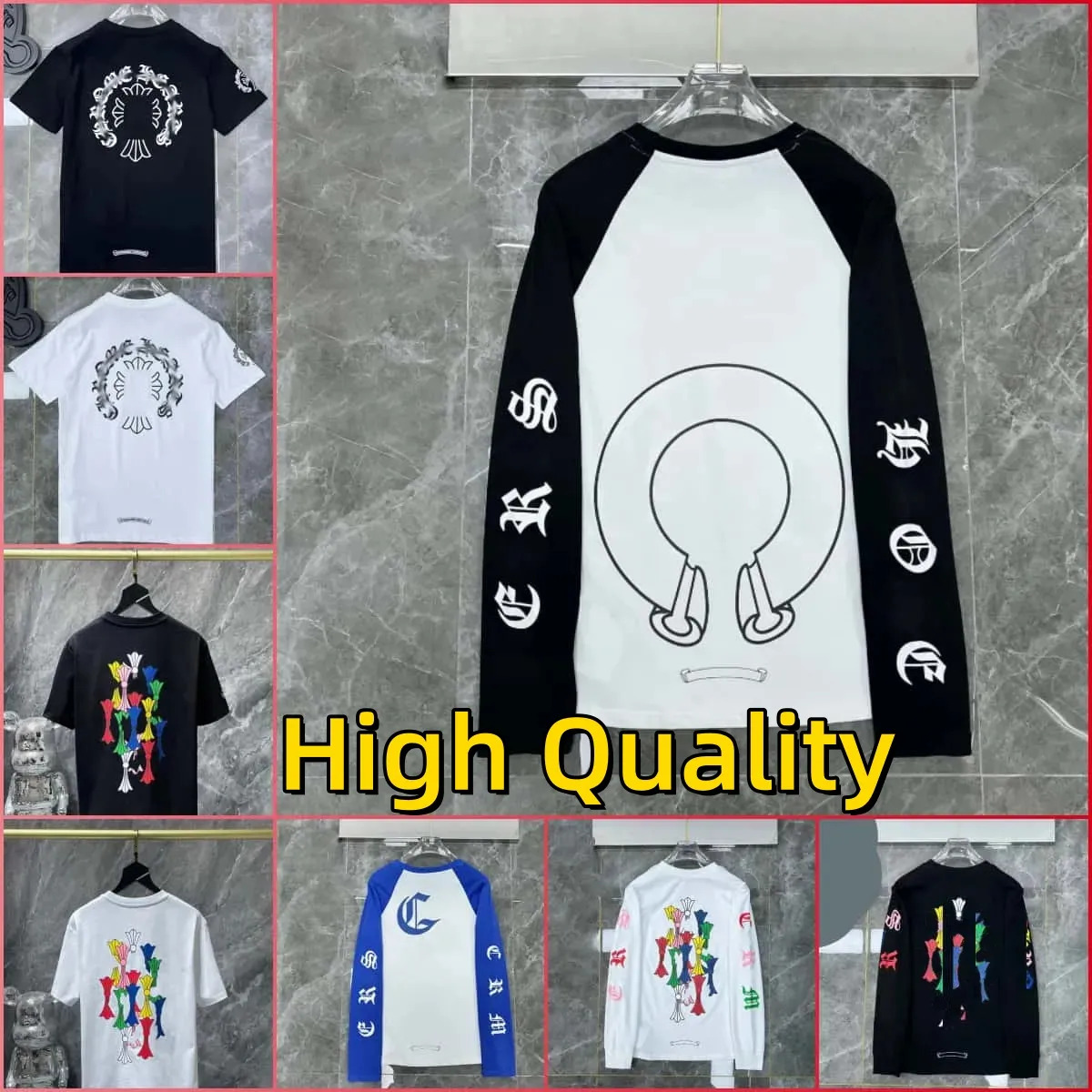 Designer T high quality Chrome Street Tshirts Tee Shirt Luxe Pure Cotton Short Sleeve Casual Womensr ch long sleeve t shirt 001