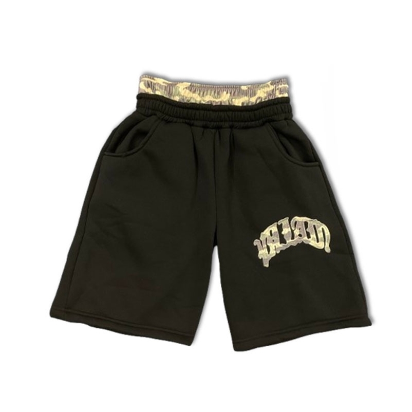 High Street Summer Fashion Leopard Print Letter Patchwork Double Waistband Shorts Y2K American HipHop Loose Straight Rock Slacks 260729BJ