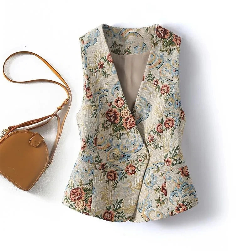 Womens Blazer Vest Coat Spring Autumn Sleeveless Ladies Suit Vest Temperament Versatile Loose Lady Blazer Waistcoat Jacket 260728