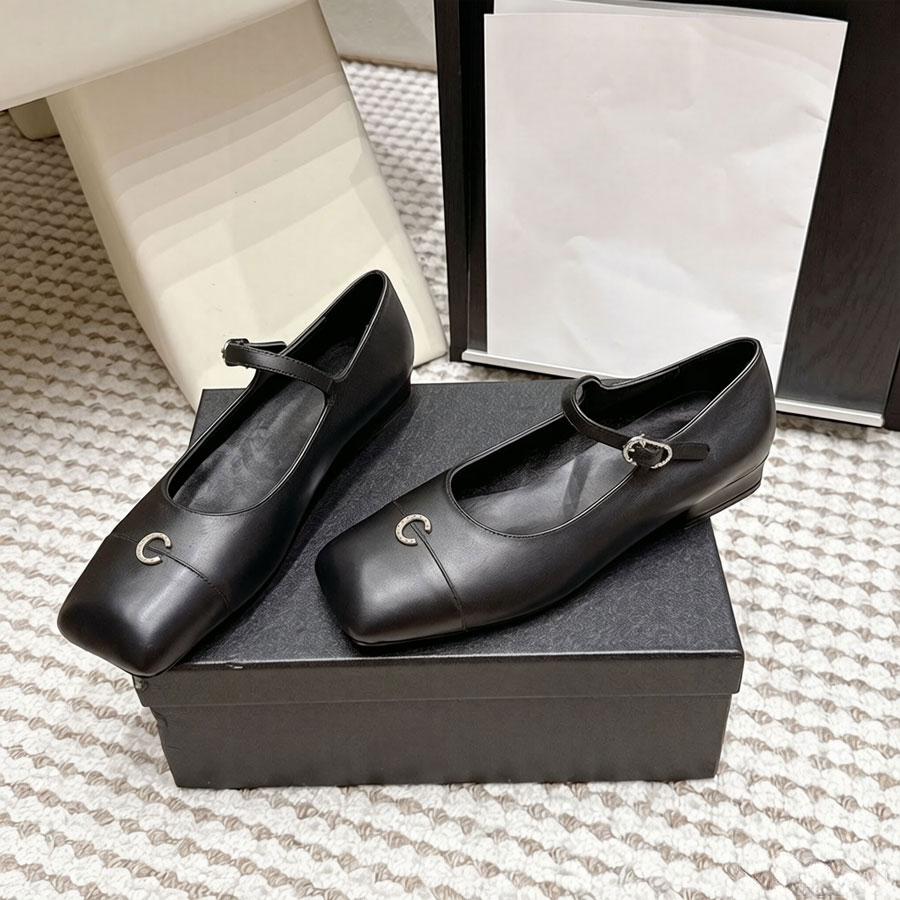 Chaussures habillées de créateur femme Mary Jane chaussures Classica en cuir verni talon plat bout rond/carré chaussures formelles chaussures de