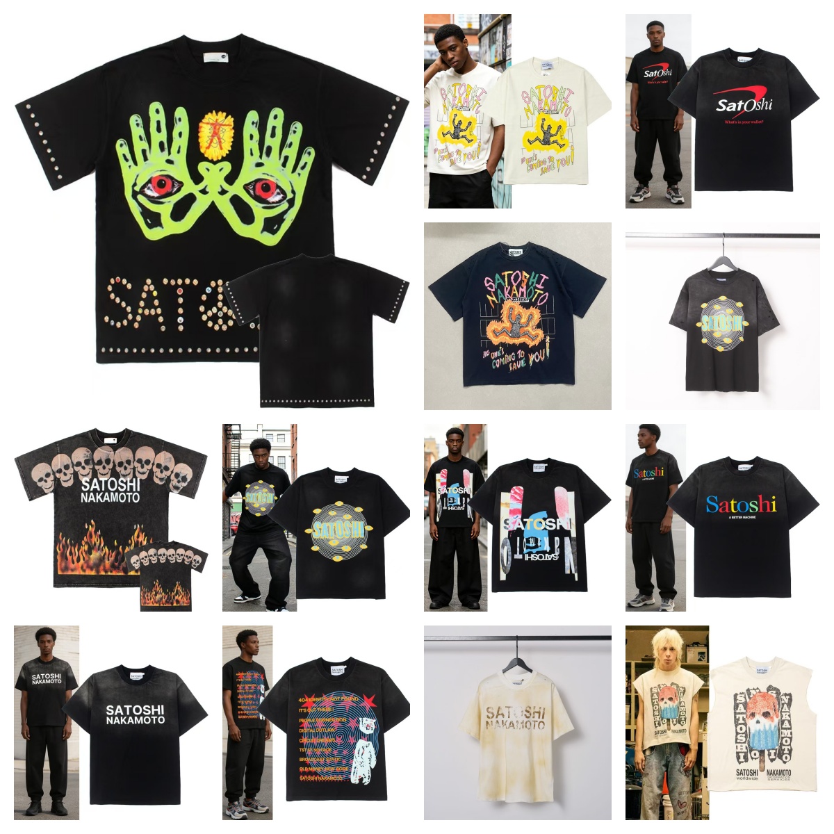 satoshi nakamoto shirt satoshi shirts shorts hoodies Designer Mens Shirts Y2k Graffiti Letter tee Skulls Hip Hop Harajuku t shirts short sleeve shir