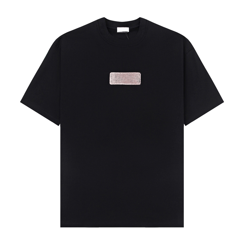 Nueva camiseta Vintage con estampado de logotipo cuadrado descolorido, camiseta de manga corta con cuello redondo de algodón de primera calidad para
