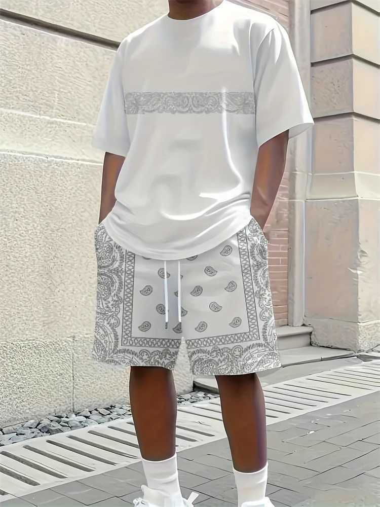 Spring 2026 New Peris 3D Printed Men's Casual Set Urban Street Casual Men's Top And Casual Versatile Shorts 2XS-6XL T260924