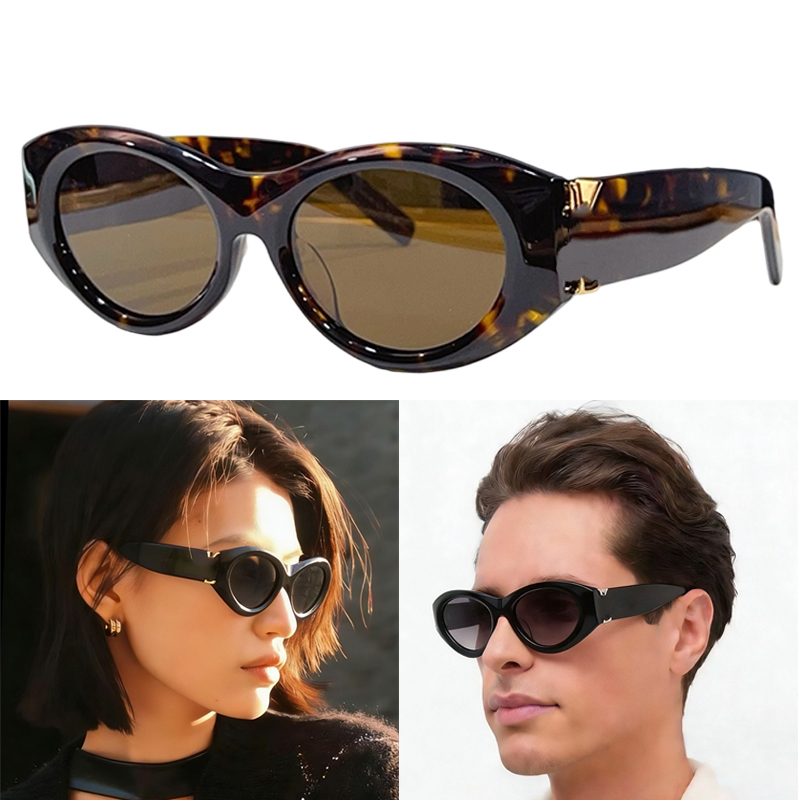 Designer Oval Sunglasses M184 Fashionable womens acetate tortoiseshell frame Brown nylon lens metal logo Mens outdoor leisure party luxury sunglasse