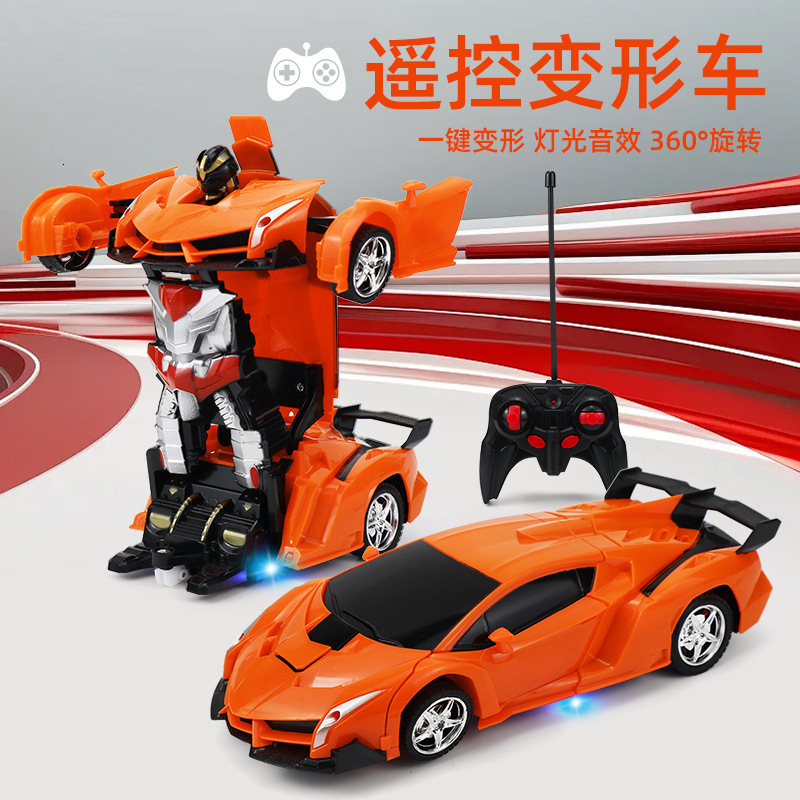Robot électrique transformateur transfrontalier à un bouton, modèle de course, jouet pour enfants, voiture télécommandée, vente en gros