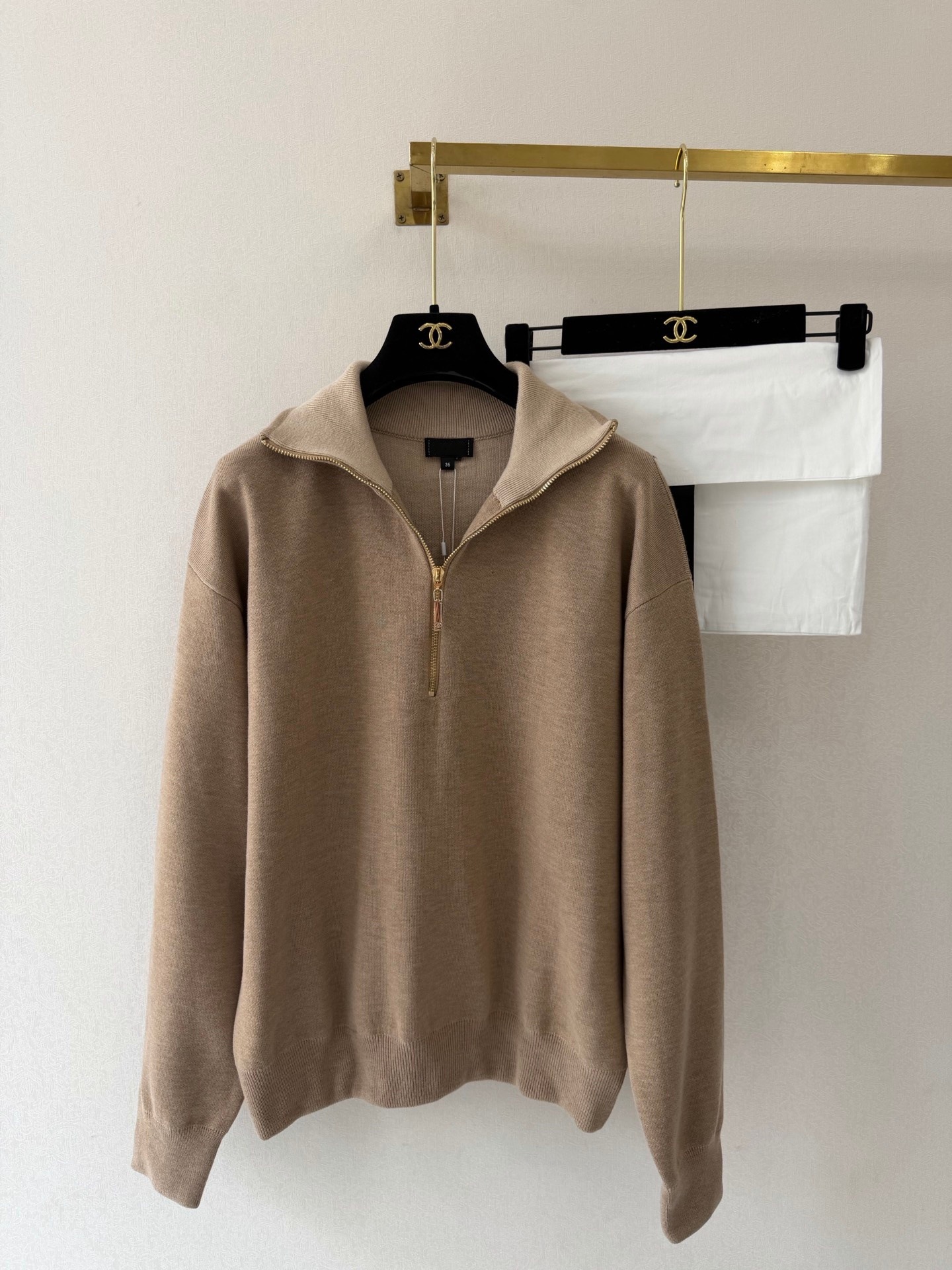Designer New Half-Zip Pullover Sweater Women, Solid Color, Simple Design, Loose Fit, Versatile Knit Top For Women ec3a