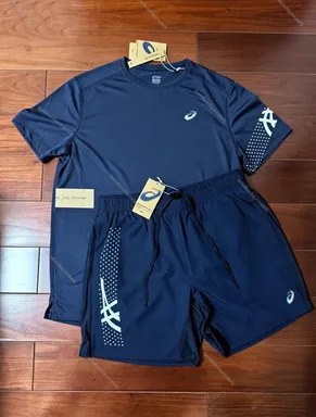 NEW Arrival Asicsly Tracksuit Mens Shorts T Shirt Higher Version Men's Womens Summer Quick Dry Set For Running And Tenni Lightweight Breathable
