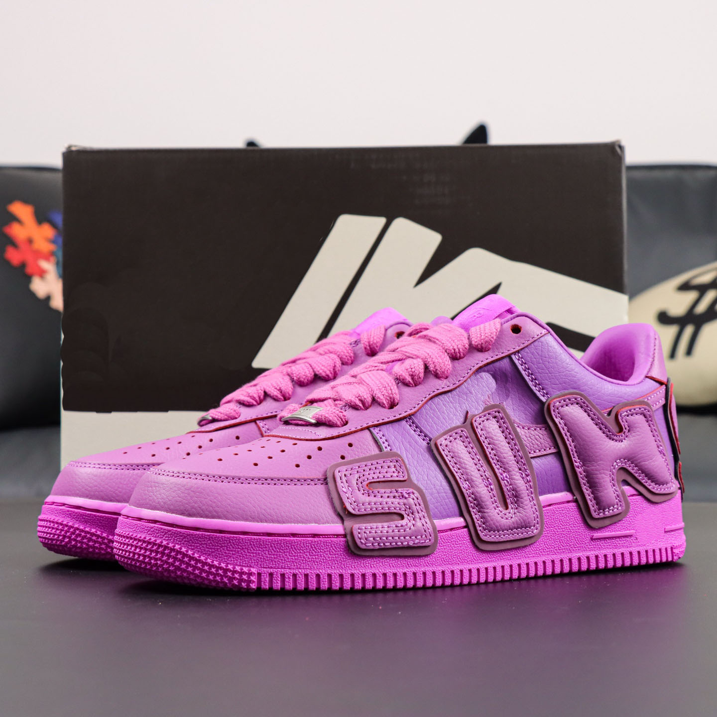 Cactus Plant Flea MarketCPFM x Forca 1 Low Concrete Boys - Lucky Green HUPU Batch Multi-Color Basketball Shoes Sports Trainers Top Level Ship with O