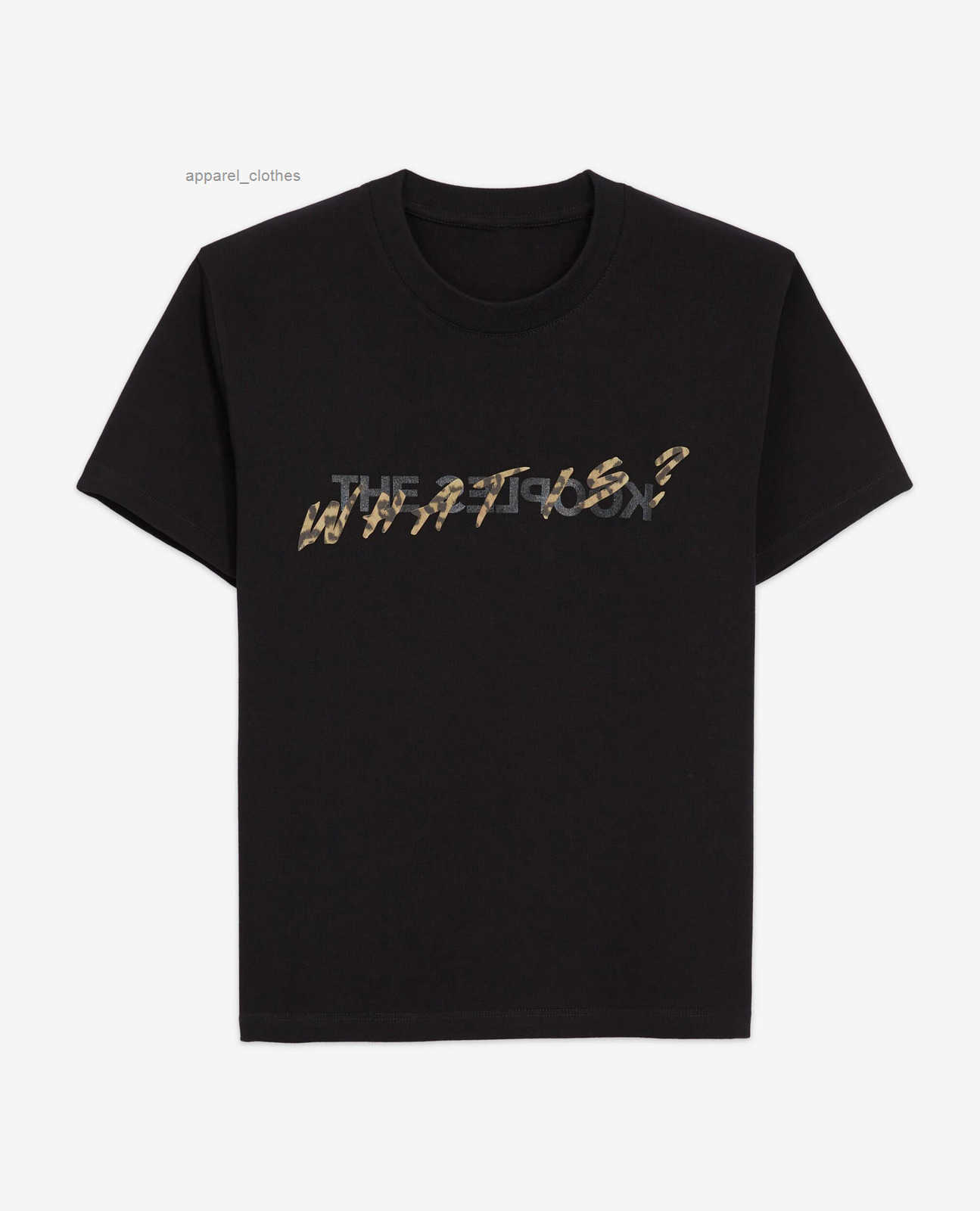 2025 Black and Leopard Print What Is Womens Casual Cotton T-shirt Oversized Kooples Streetwear The Couples Short Sleeves