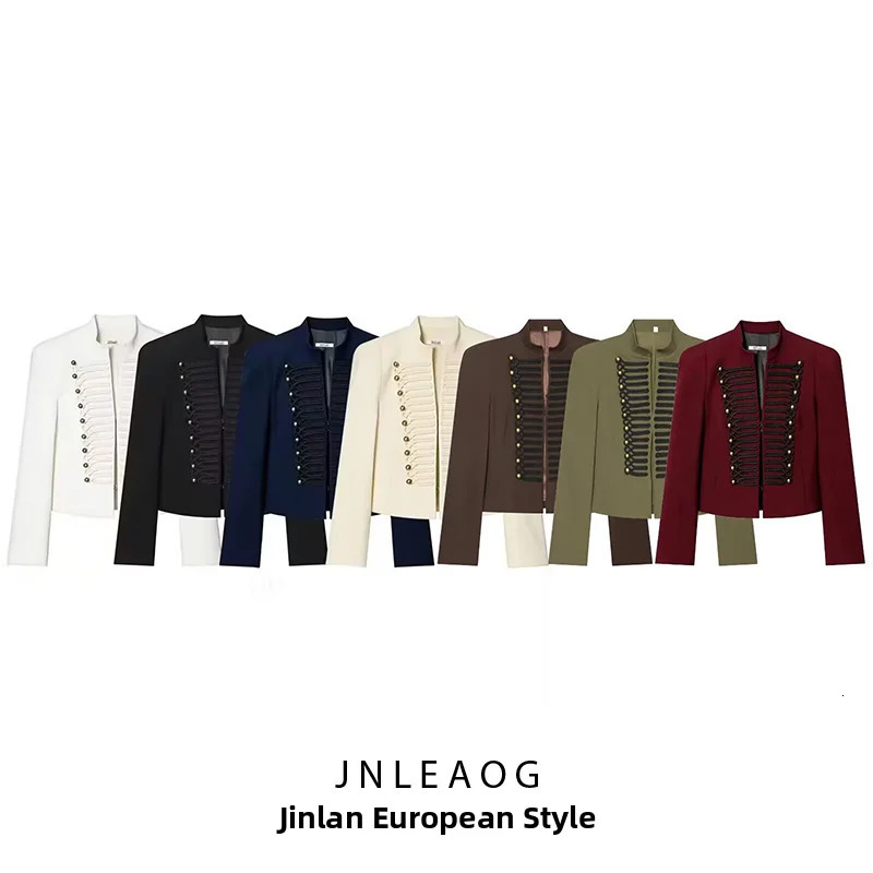 JNLEAOG Fashionable Slim Fit Shoulder Pad Womens Suit Jacket Summer Arrival Standard Version Polyester Long Sleeve Coat 260728BJ