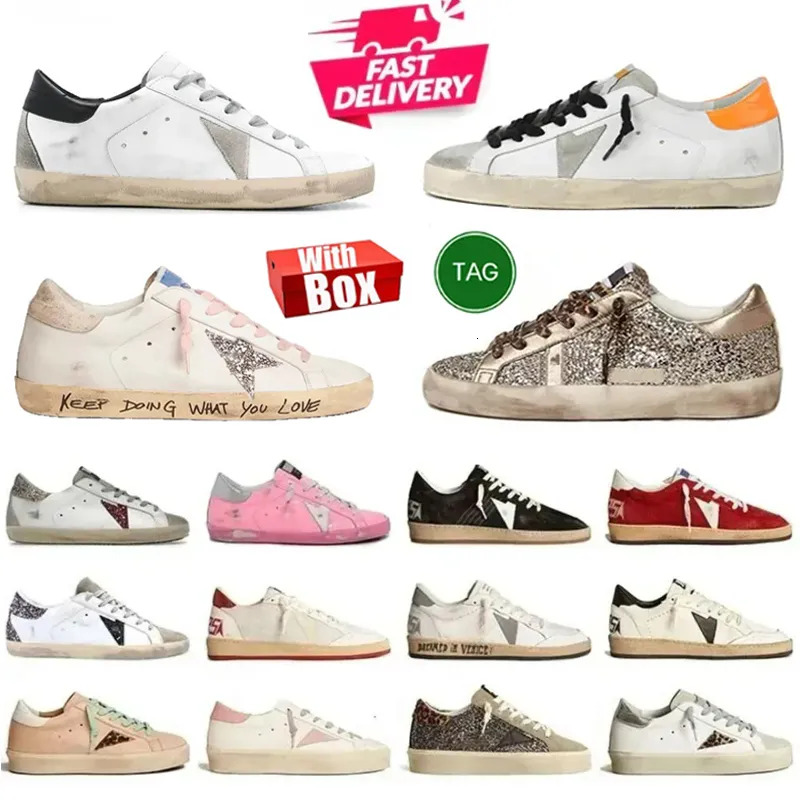 Designer Distressed Loafer Sneakers Super StarS Shoes Genuine Leather Retro Dirty Women men Shoes Fashion Casual Footwear White Black Red With Shoe