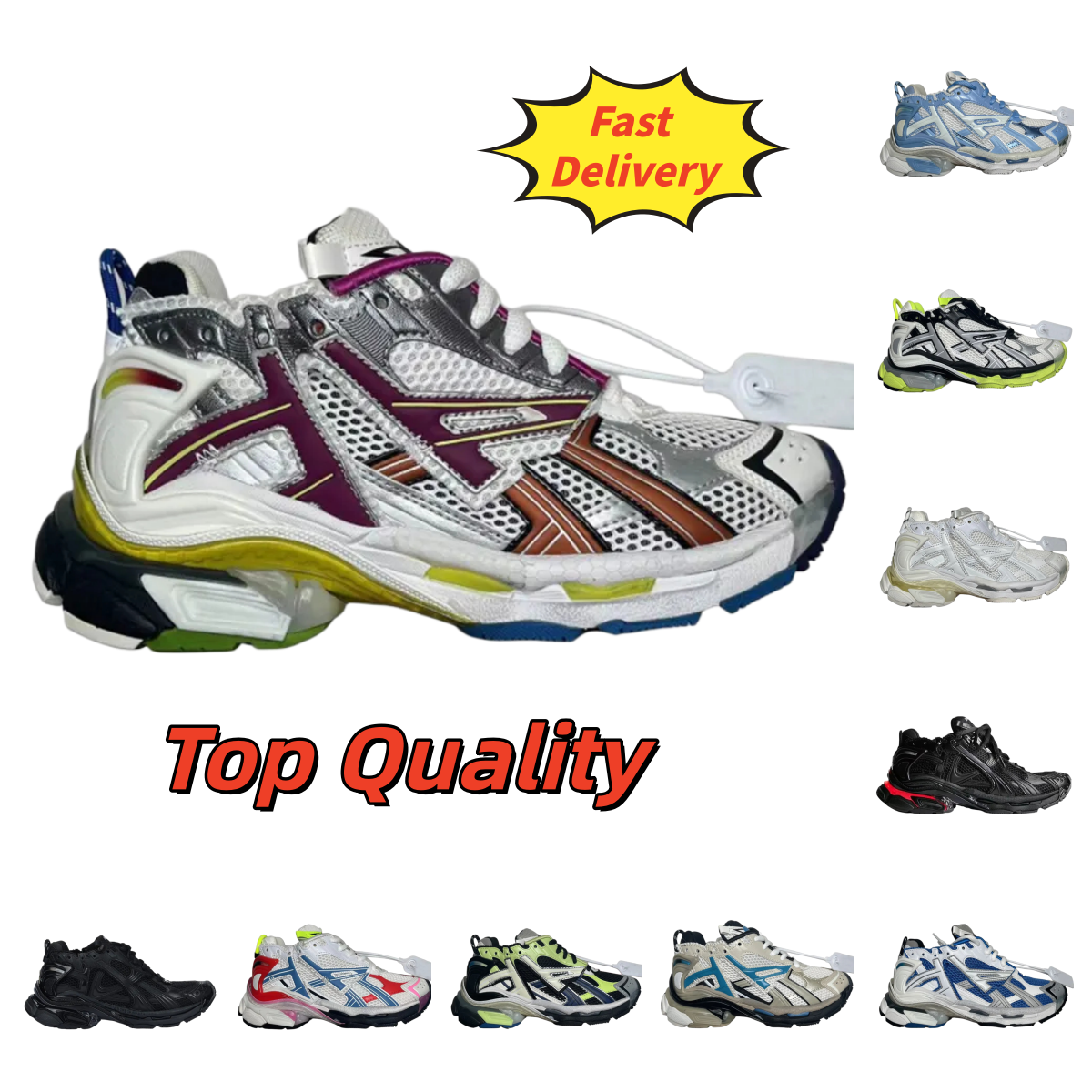Top Quality Designer Casual Shoes Men Women Track Led Sneaker Tracks 3.0 Platform Sneakers Luxury Paris Gomma Leather Trainer Extraordinary Outdoor