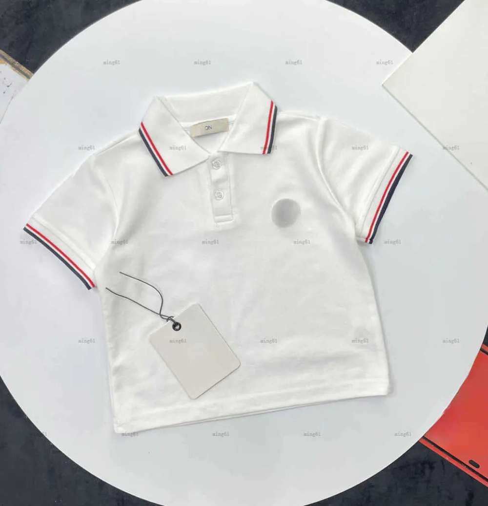 Brand Baby Polo Shirt Baby Lapel Tee Kids Designer Clothes Child Short Sleeve Tshirt Bottom Hem Opening Design Boys T-shirts