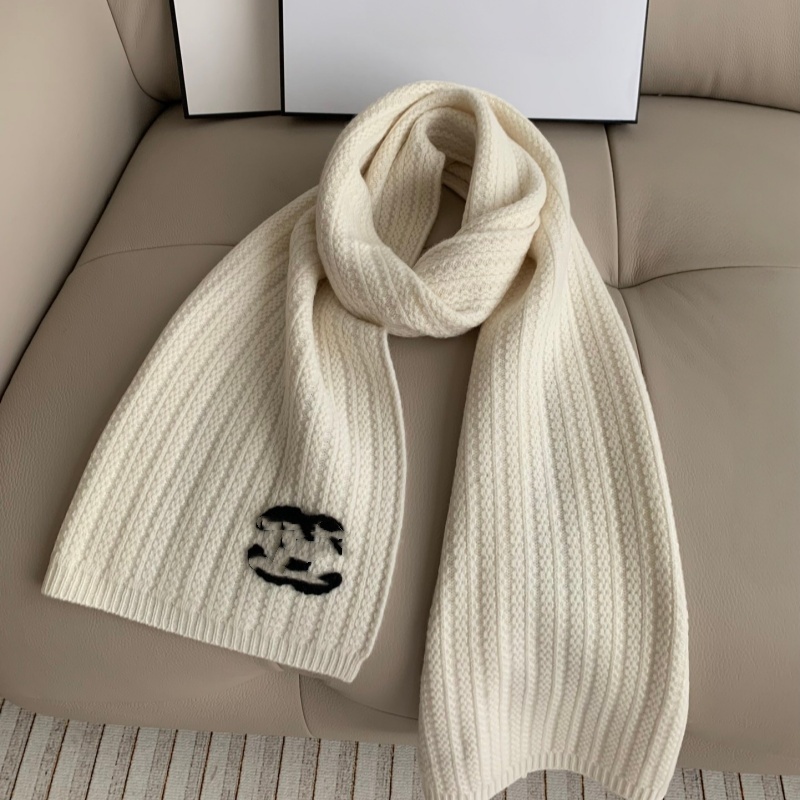 Designer Top Brand Long Knitted Scarf Women's Autumn and Winter New Collection Letter Scarf Large Warm Thick Scarf
