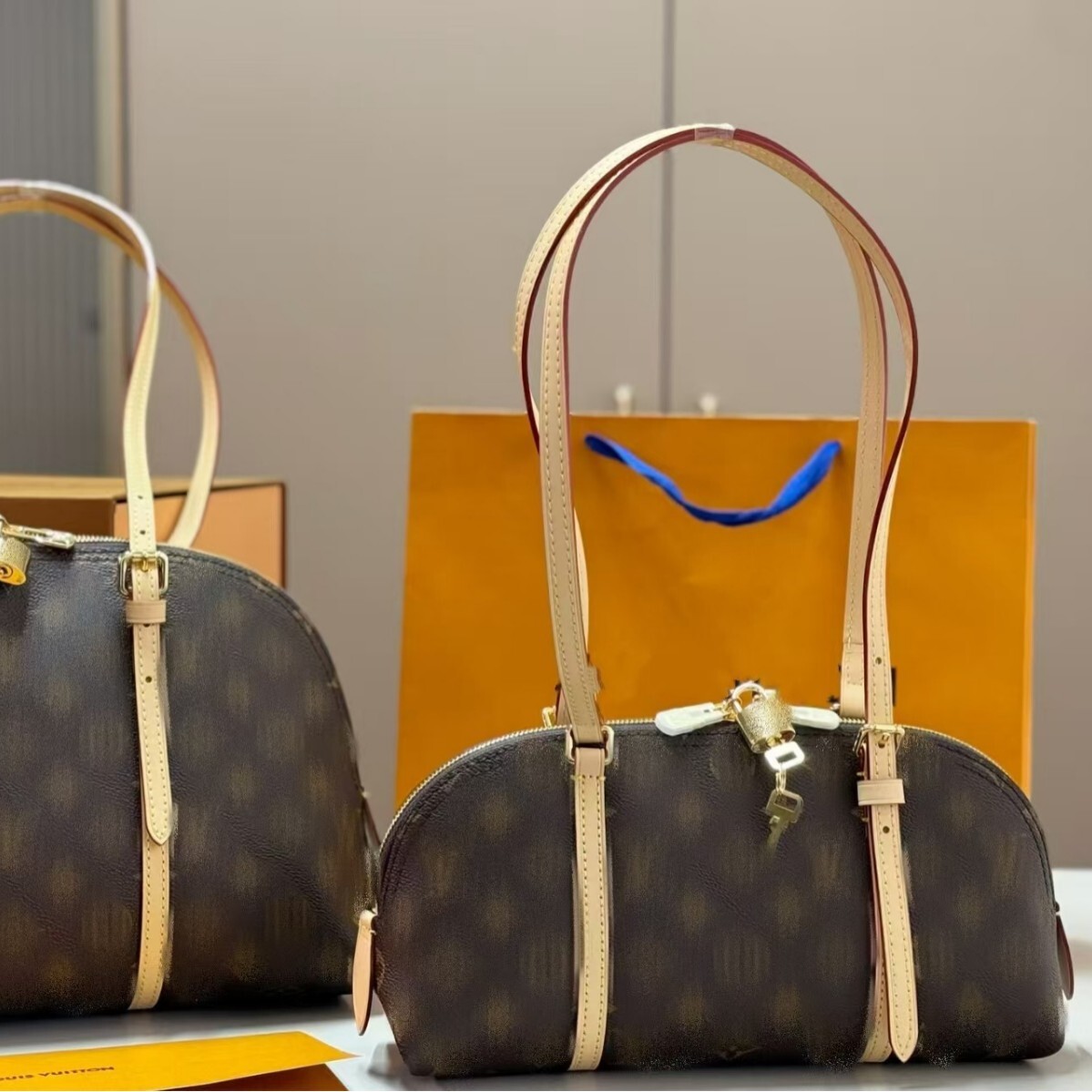 2026 New Model designer bag Classic Monogram Shell Bag, Large Capacity ladies' bag Fashionable Shoulder Underarm Tote Bag