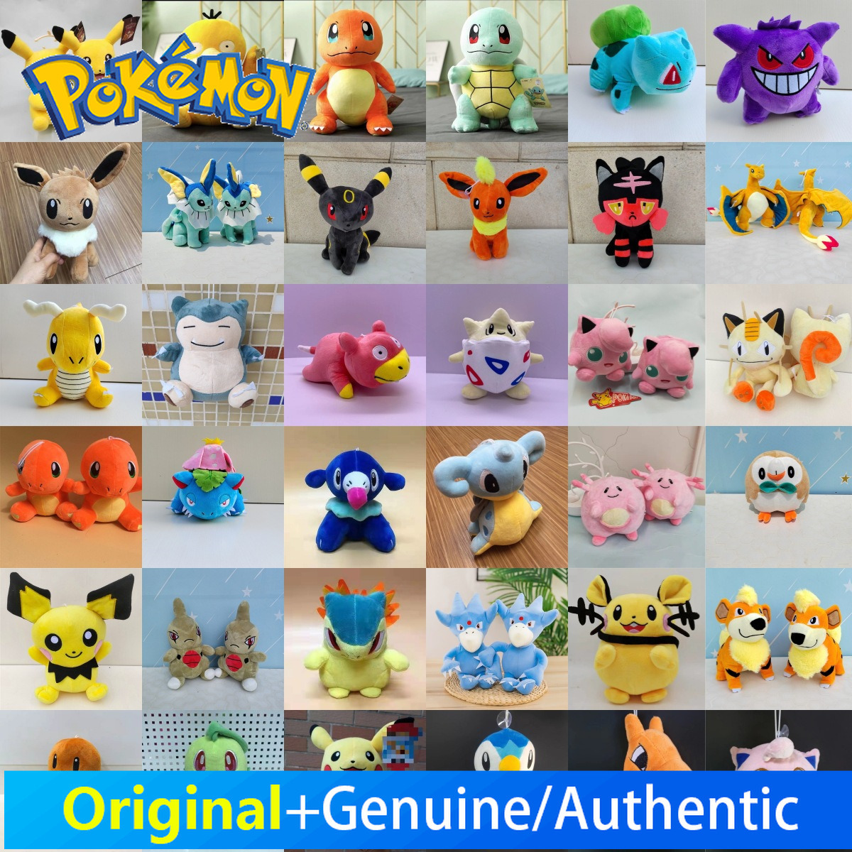 Charizard Eevee Gengar Pokemon jouets en peluche Snorlax Sniggy Squirtle poupées en gros