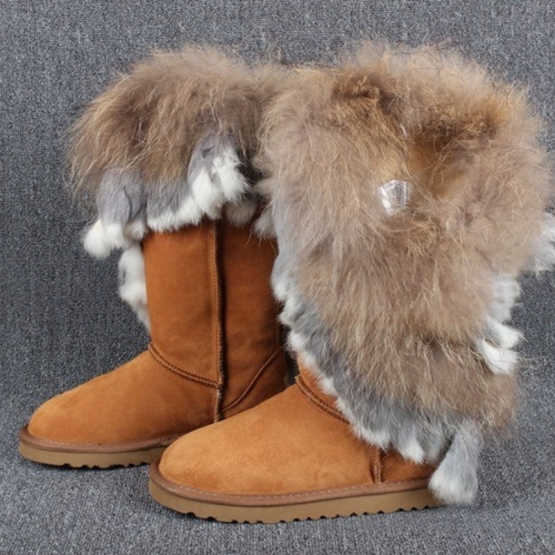 Free Shipping Designer Shoes Thickened Fur Snow Boots with Over-the-Knee Winter Thick Soled Cozy Outerwear with Fluffy Lining Soft Plain Size 35-44