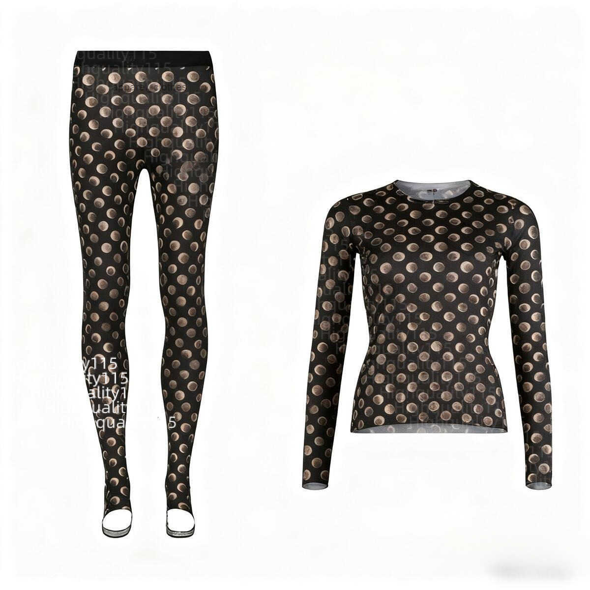 Womens Leggings Jumpsuits Elastic Slimming T-shirt Ice Silk Women Black Sports Shorts Set sexy classic print long sleeve fashion printed graphic tig