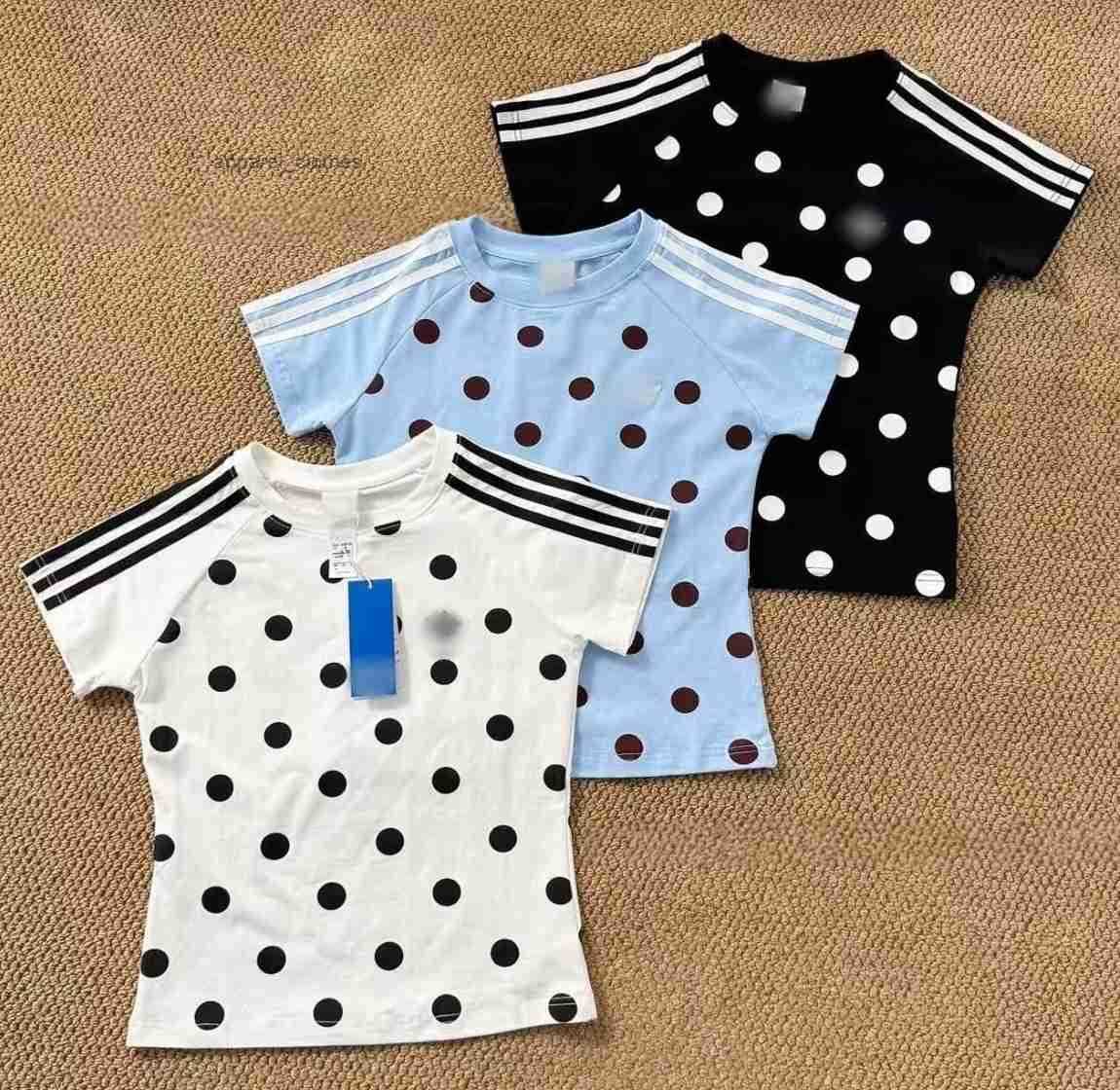 Womens T Shirts Designer Polka Dot T-shirt Fashion Versatile Pattern Sporty Striped Tees Slim Fit American Sexy Short Summer