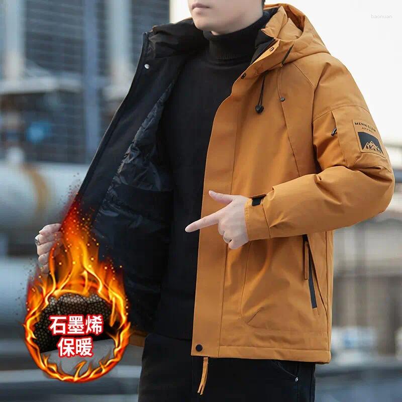 Men's Down Winter Fashion Trend Thick Warm Hooded Cotton Jacket For Casual Loose Sports Plus Large Size High Quality M 5XL bb