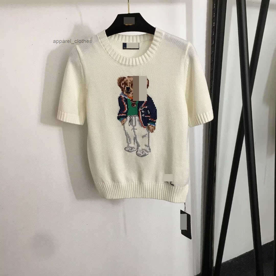 Designer Women Clothes Knitted Shirts Tops Ladies Tee Short Sleeve Luxury Womens T-shirts Summer Sweater Tshirt