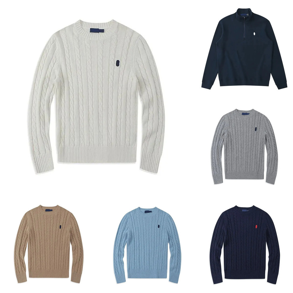 Luxury Designer Knit Sweater Cardigan Men Polo Quarter Zip Pull Homme Mens Pullover Half Zipper Casual Jumper Autumn Wool