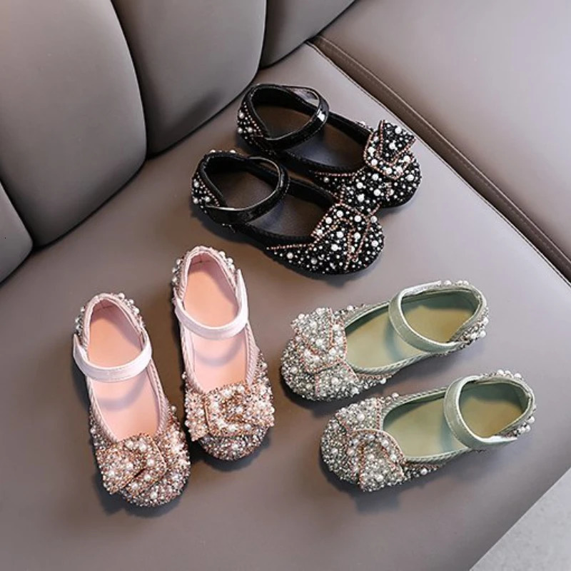 Princess Shoes for Girls Green Pink Party Wedding ious Glitter 2136 Kids Single Shoe Summer Spring Fashion Flats 260730BJ